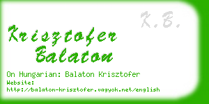 krisztofer balaton business card